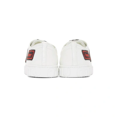 Shop Miu Miu White Gingham Ribbon Sneakers In F0009 White