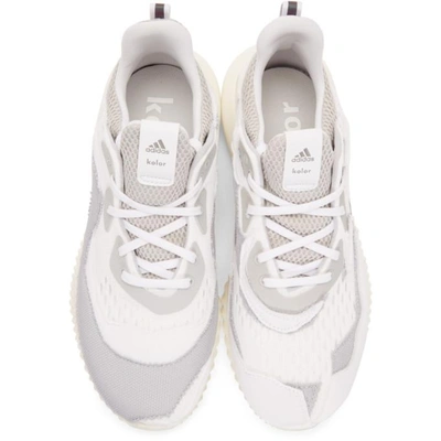 Shop Adidas By Kolor Adidas X Kolor White Alphabounce Sneakers In Wht Gry Wht