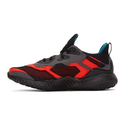 Shop Adidas By Kolor Red & Grey Alphabounce Sneakers