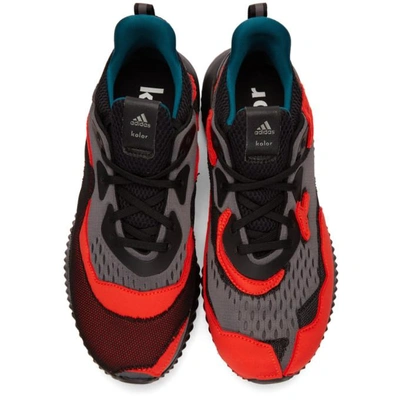 Shop Adidas By Kolor Red & Grey Alphabounce Sneakers