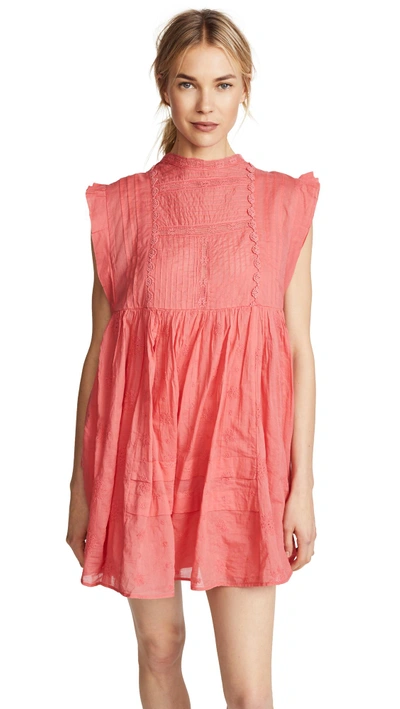 Shop Free People Nobody Like You Embellished Mini Dress In Coral