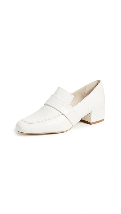 Shop Freda Salvador The Rock Block Heel Loafers In White