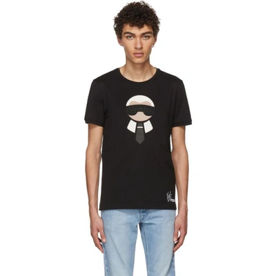 Shop Fendi Black Karlito T-shirt In F0qa1