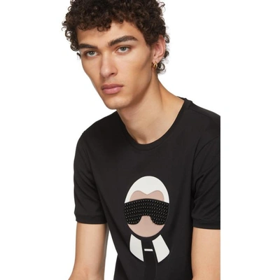 Shop Fendi Black Karlito T-shirt In F0qa1