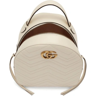 Shop Gucci White Gg Marmont Backpack In 9022 White