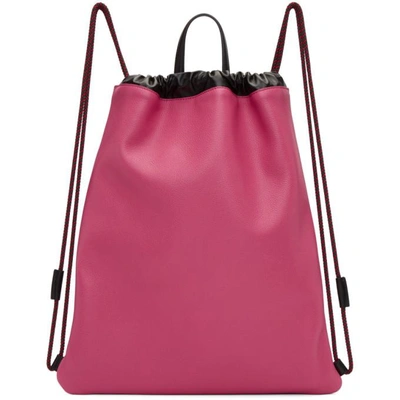 Shop Gucci Pink Vintage Logo Drawstring Backpack In 8841 Pink