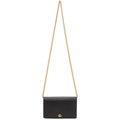 Shop Gucci Black Small Marmont Bag In 1000 Black