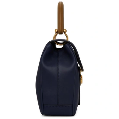 Shop Burberry Blue Contrast Duffle Bag