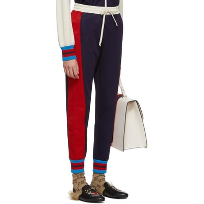 Shop Gucci Blue Stripe Track Pants