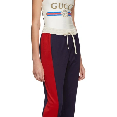 Shop Gucci Blue Stripe Track Trousers