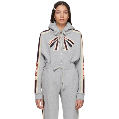 instant Nu al vlot Gucci Stripe Zip Up Hooded Sweatshirt In 1672 Grey | ModeSens