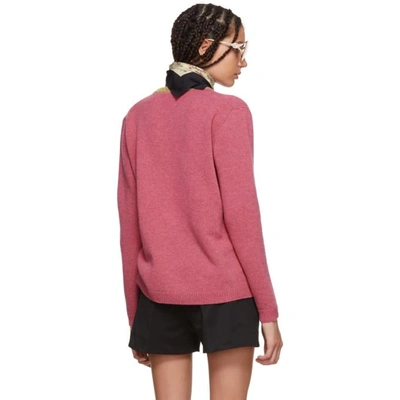 Gucci Pink Jacquard Cat And Glasses Sweater In 5018 Pink | ModeSens 