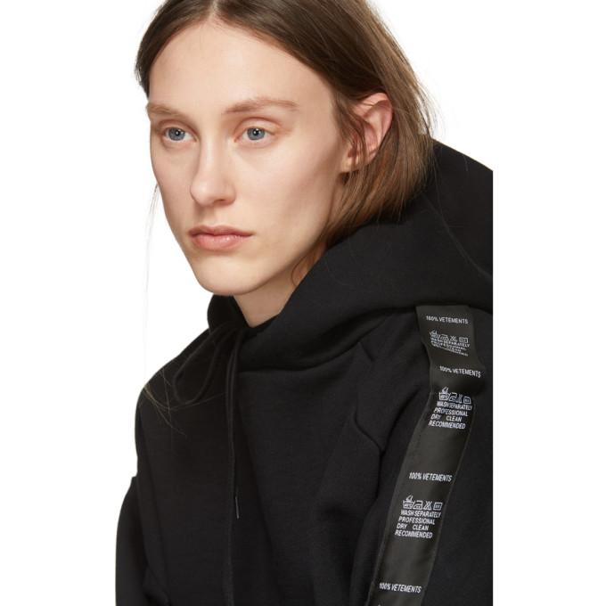 vetements black tape hoodie