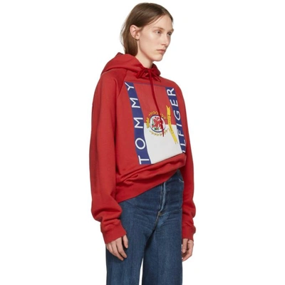 Vetements Red Tommy Hilfiger Edition Oversized Hoodie | ModeSens