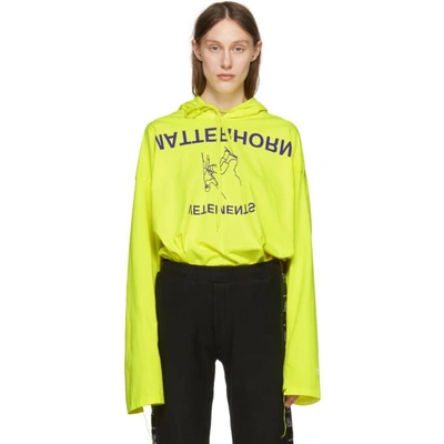 Shop Vetements Yellow Ruffle Hoodie