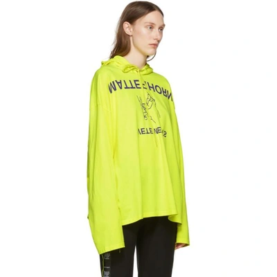 Shop Vetements Yellow Ruffle Hoodie