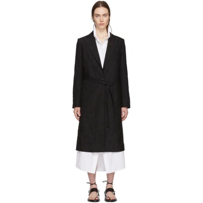 Shop Ann Demeulemeester Black Wrinkled Peyton Coat