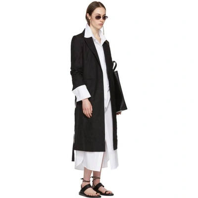 Shop Ann Demeulemeester Black Wrinkled Peyton Coat