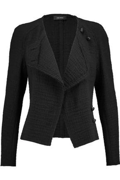 Shop Isabel Marant Woman Lawrie Wrap-effect Wool Jacket Black