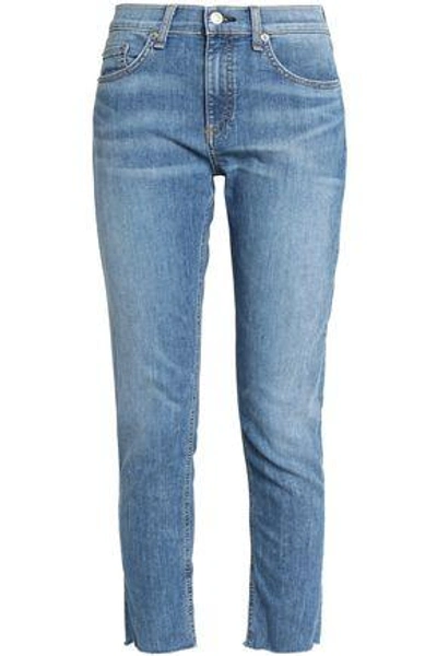 Shop Rag & Bone Faded Skinny Jeans In Mid Denim