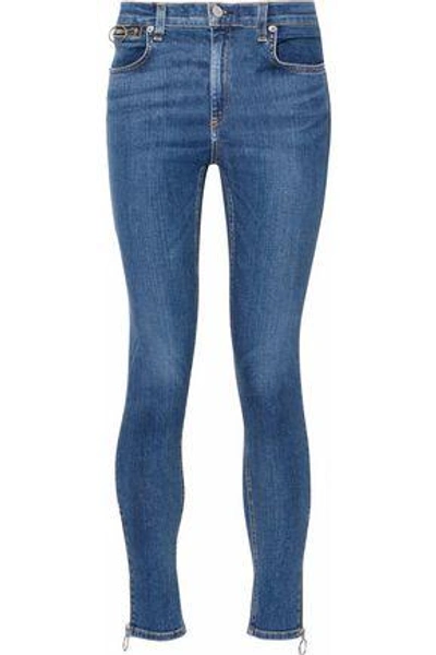 Shop Rag & Bone Woman Mid-rise Skinny Jeans Mid Denim