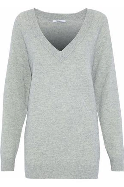 Shop Alexander Wang T Woman Mélange Wool And Cashmere-blend Sweater Gray