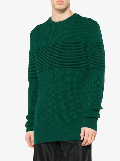 Shop Curieux Green Cashmere Ripple Sweater