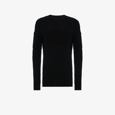 Shop Curieux Black Cashmere Ripple Sweater