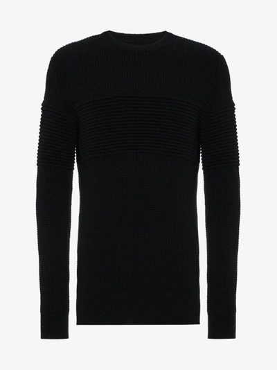 Shop Curieux Black Cashmere Ripple Sweater