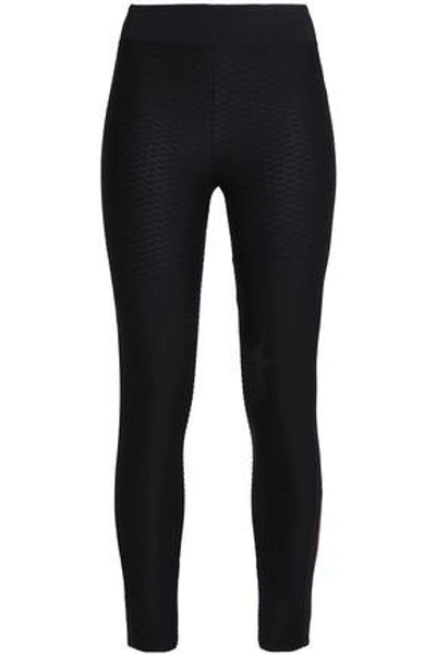 Sàpopa Woman Textured Stretch Leggings Black