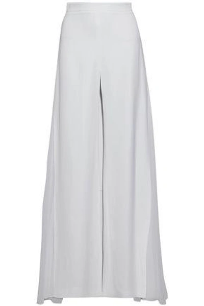 Shop Cushnie Et Ochs Woman Silk Georgette-paneled Crepe Wide-leg Pants White