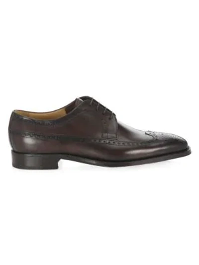 Shop Sutor Mantellassi Brogue Leather Derbys In Bracken