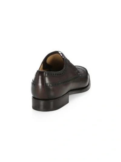 Shop Sutor Mantellassi Brogue Leather Derbys In Bracken