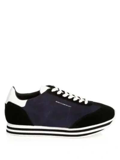 Shop Rebecca Minkoff Susanna Suede Sneakers In Navy