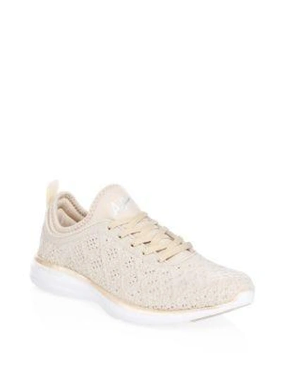 Shop Apl Athletic Propulsion Labs Techloom Lace-up Sneakers In Champagne