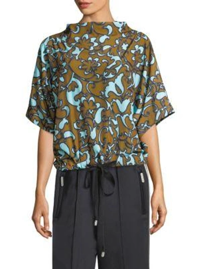 Shop Marc Jacobs Short Sleeve Drawstring Top In Multi
