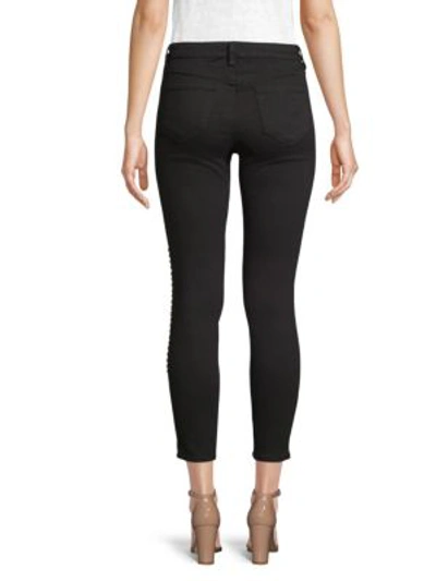 Shop L Agence Margot High-rise Cropped Studded Skinny Jeans In Noir