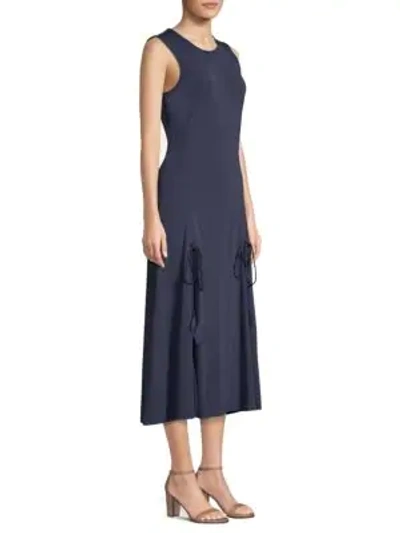 Shop Tory Burch Shannon Tie Front Dress In Tory Navy