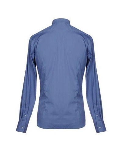 Shop Aglini Solid Color Shirt In Pastel Blue