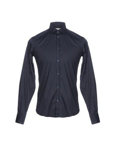 Shop Aglini Solid Color Shirt In Dark Blue