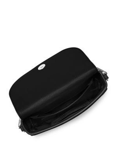 Shop Michael Michael Kors Half Dome Leather Crossbody Bag In Black