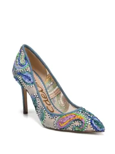 Shop Sam Edelman Hazel Paisley Pumps In Blue Multi