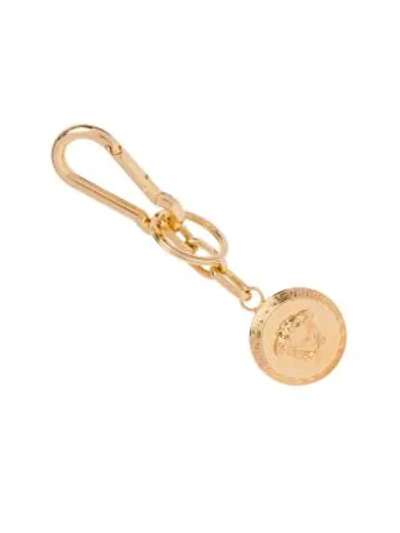 Shop Versace Medusa Keychain In Gold