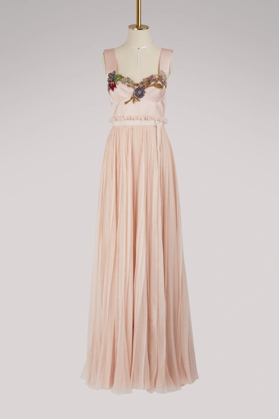 Shop Alexander Mcqueen Silk Maxi Dress In 5855 - Petal