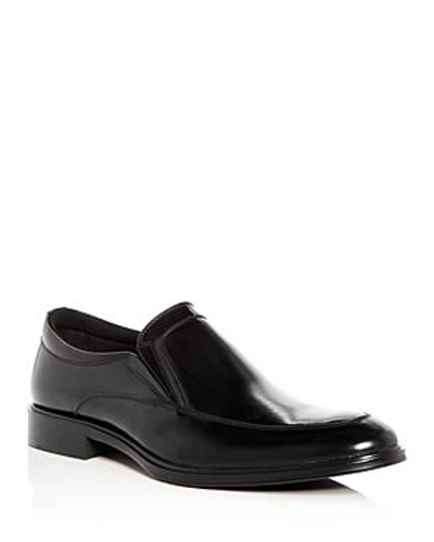 Shop Kenneth Cole Men's Tully Leather Apron Toe Loafers In Black