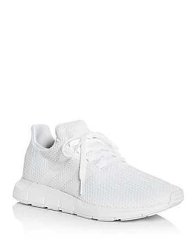 Shop Adidas Originals Women's Swift Run Knit Lace Up Sneakers In White