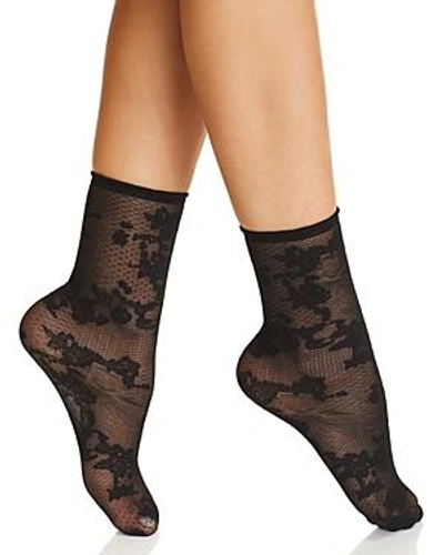 Shop Natori Scarlet Sheer Shortie Socks In Black