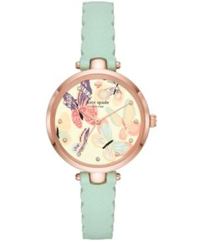 Shop Kate Spade New York Women's Holland Mint Leather Strap Watch 34mm