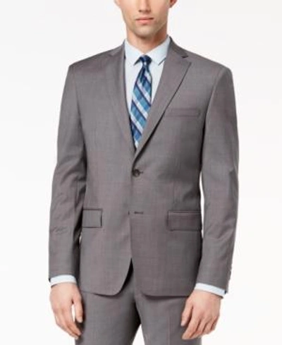 Shop Dkny Closeout!  Men's Modern-fit Stretch Neat Suit Jacket In Gray