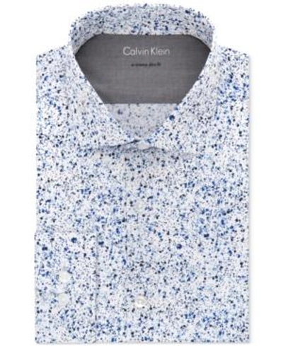 Shop Calvin Klein X Men's Extra-slim Fit Thermal Stretch Performance Abstract Dress Shirt In Blue Multi